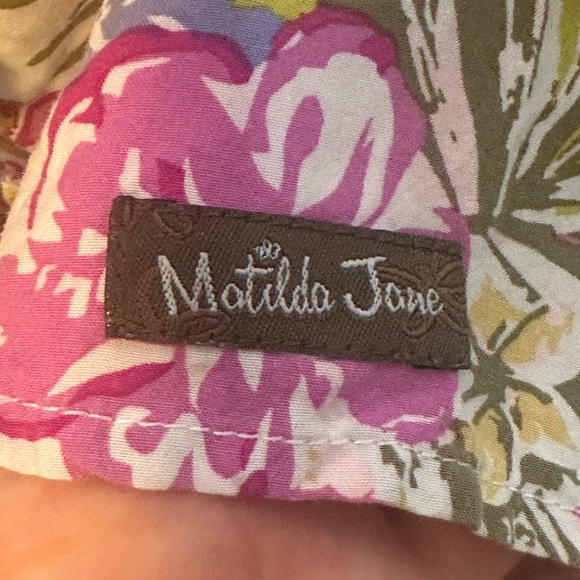 Matilda Jane Enchanted Garden Aloha Palm Printed Ruffle Dress Size Large - Picture 5 of 6